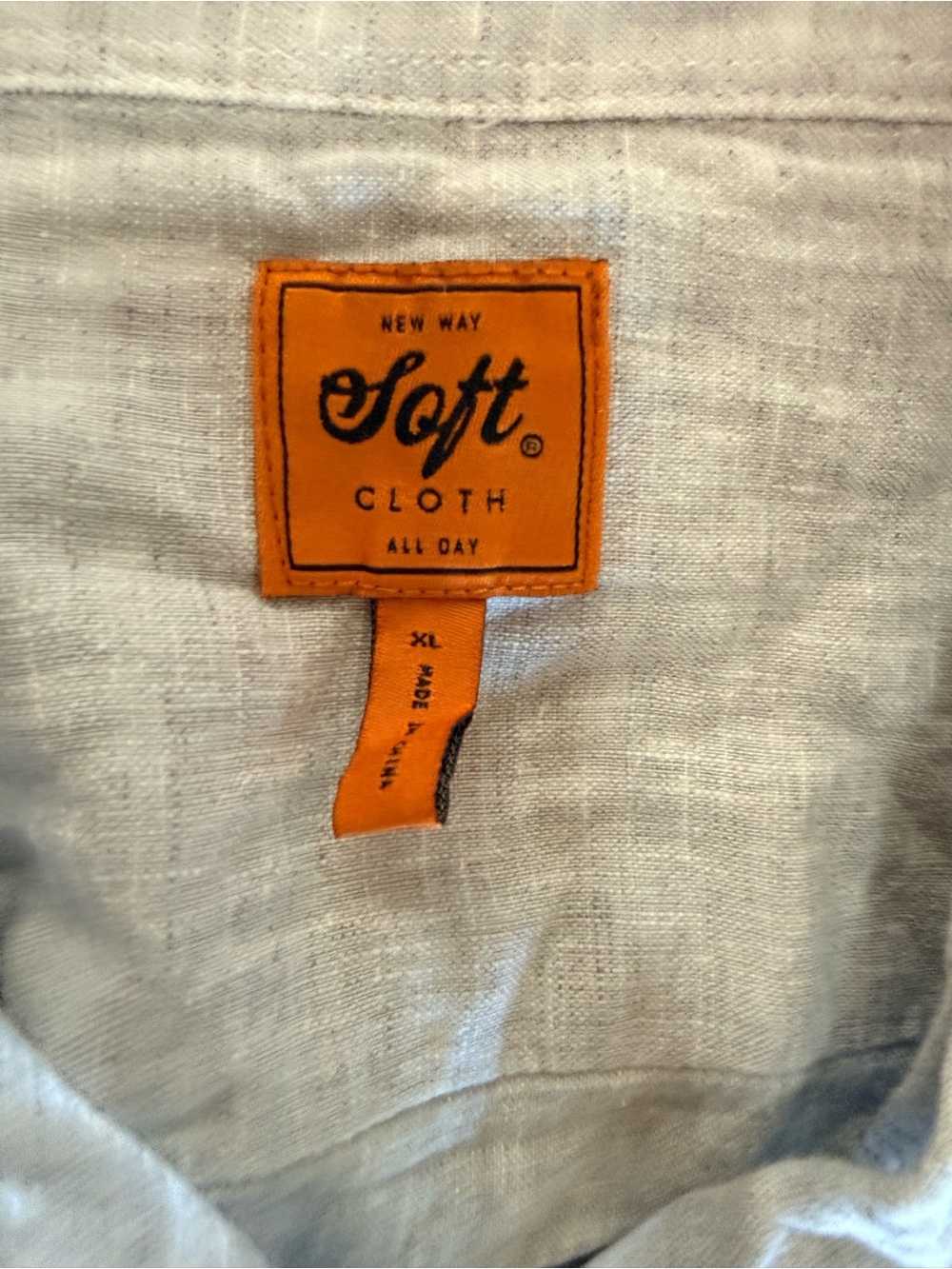 Men's shirt button down soft cloth linen like grey